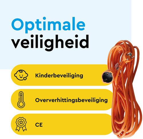 Verlengkabel BRASQ 20m oranje-3