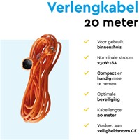 Verlengkabel BRASQ 20m oranje-2
