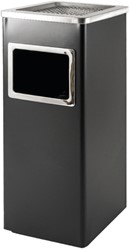Afvalbak met asbak BRASQ 16 liter AT600 zwart