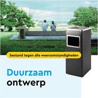 Afvalbak met asbak BRASQ 16 liter AT600 zwart-3