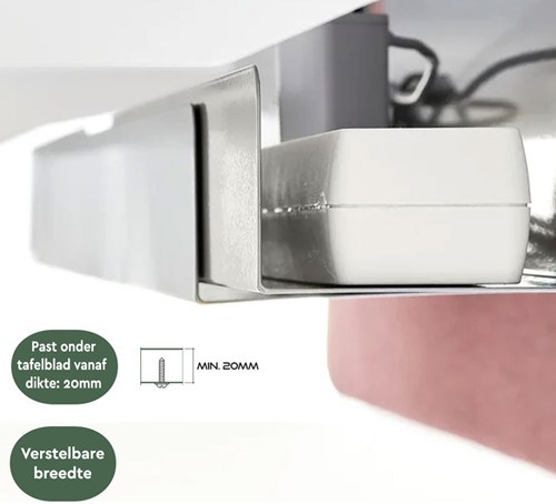 Kabelgoot BRASQ verstelbaar 75-150cm CT100 zilver-1