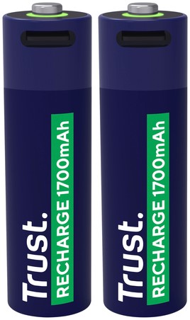 Batterij Trust USB-C oplaadbaar AA 2 stuks