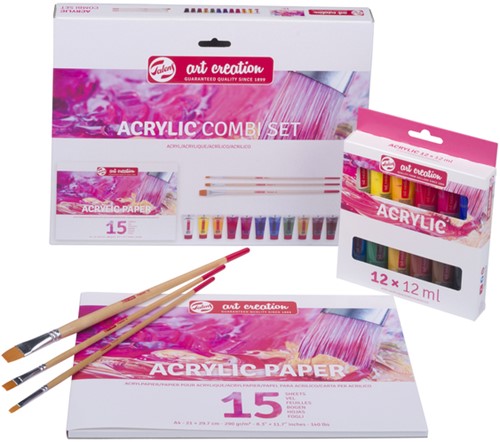 Schilderset Talens Art Creation acrylverf à 16-delig roze-2