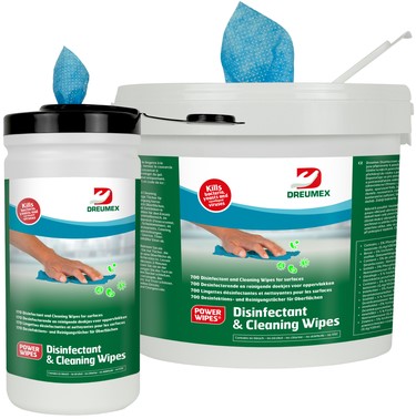 Desinfectiedoekjes Dreumex Disinfectant & Cleaning emmer 700 stuks blauw-2