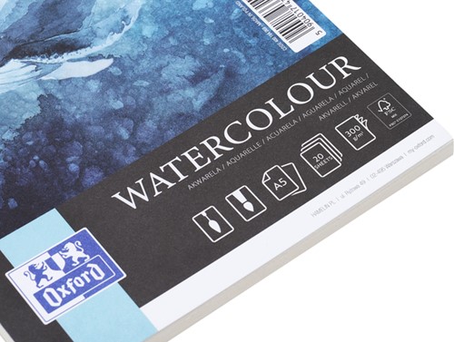 Aquarelblok Oxford Watercolour A5 20 vel 300 gram spiraal-2
