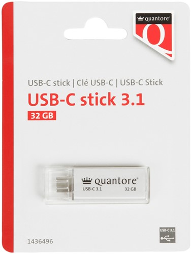 USB stick 3.1 Quantore USB-C 32GB zilver