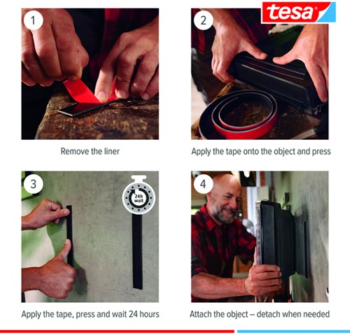 Klittenband tesa Ultra Power Lock Tape 100cmx25mm zwart-1