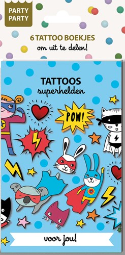Party Party 6 Tattoo boekje Superhelden Interstat