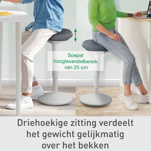 Actieve zit-sta kruk Leitz Ergo met gasveer 57-82 cm-5