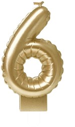 Foil balloon candle gold 6
