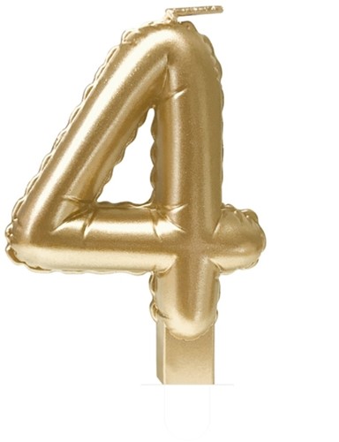 Foil balloon candle gold 4