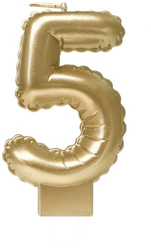 Foil balloon candle gold 5