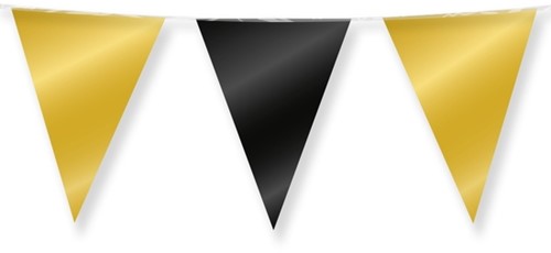 Party Flag Foil Gold and black