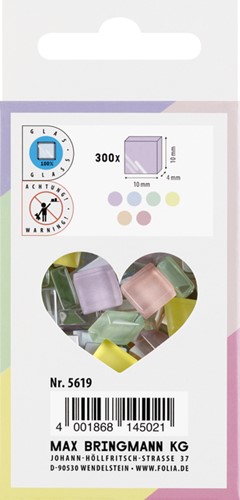 Mozaieksteentjes Folia 10x10mm glas pastel assorti-3