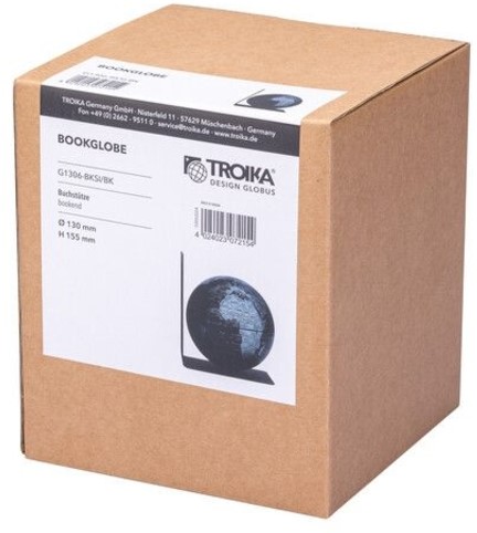 Boekensteun Troika met magnetische globe 13cm zwart-zilver-1