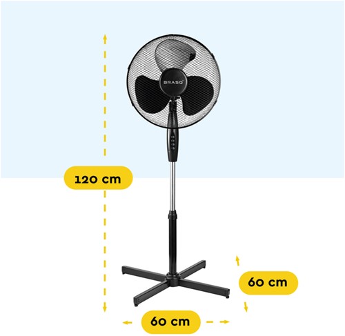 Statiefventilator BRASQ F300 Ø 40cm zwart-2