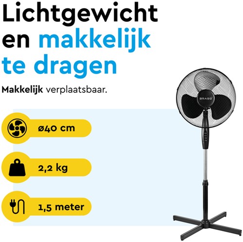 Statiefventilator BRASQ F300 Ø 40cm zwart-5
