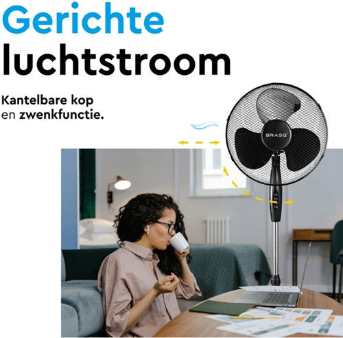 Statiefventilator BRASQ F300 Ø 40cm zwart-8