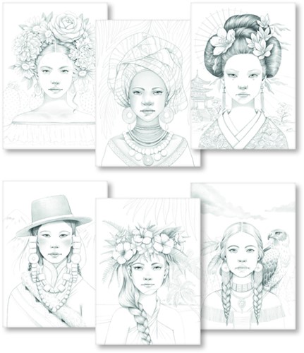 Kleurboek Clairefontaine Odelia A4 Vrouwen-3