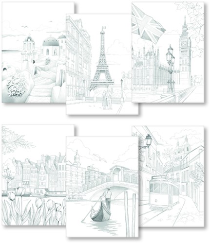 Kleurboek Clairefontaine Odelia A4 Steden-3