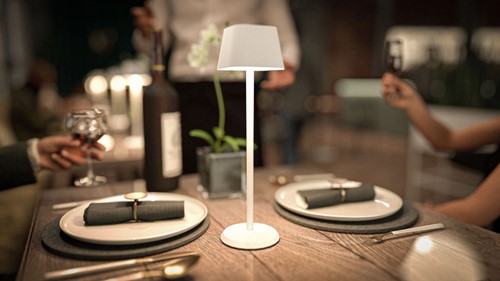 Tafellamp Securit Georgina LED oplaadbaar dimbaar wit-3