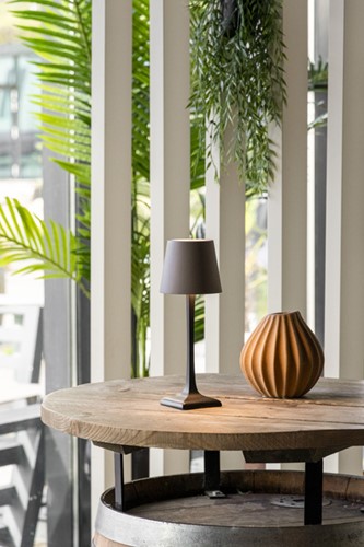 Tafellamp Securit Milano LED oplaadbaar dimbaar taupe-zwart-2