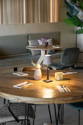 Tafellamp Securit Milano LED oplaadbaar dimbaar taupe-zwart-3