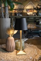 Tafellamp Securit Roma LED oplaadbaar dimbaar zwart-goud-1