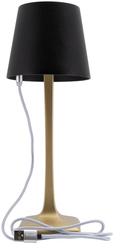 Tafellamp Securit Roma LED oplaadbaar dimbaar zwart-goud-5