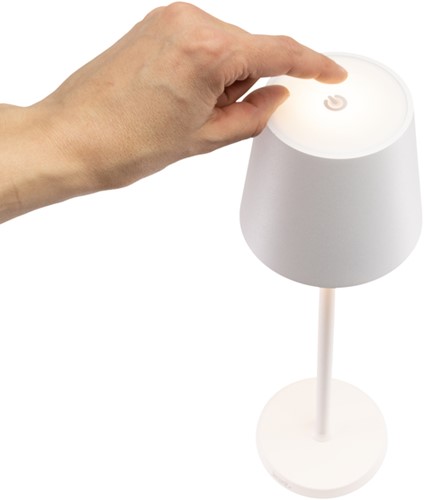 Tafellamp Securit Feline LED oplaadbaar dimbaar wit-8