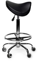 Zadelkruk Office Premium standaard met voetring harde wielen zw-2