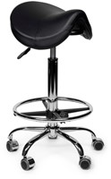 Zadelkruk Office Premium standaard met voetring harde wielen zw-3