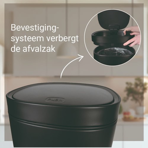 Afvalbak Desq Touch 30 liter RVS zwart-1