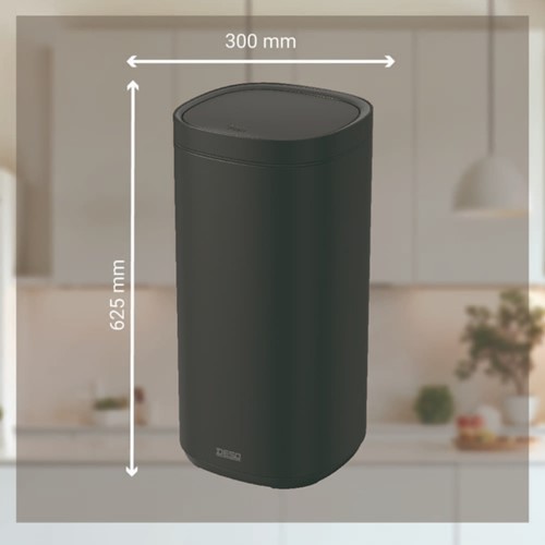 Afvalbak Desq Touch 30 liter RVS zwart-2