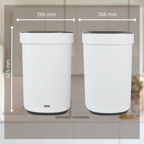 Afvalbak Desq open inworp 20 liter metaal wit-2
