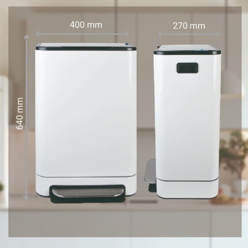 Pedaalemmer Desq 40 liter RVS wit-2