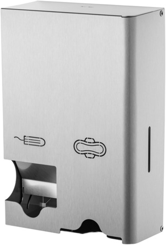 Dameshygiënedispenser MediQo-line klein RVS fingerprint coating