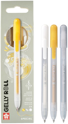 Gelschrijver Sakura Gelly Roll Special 08 klikfunctie set à 3 kleuren goud-1