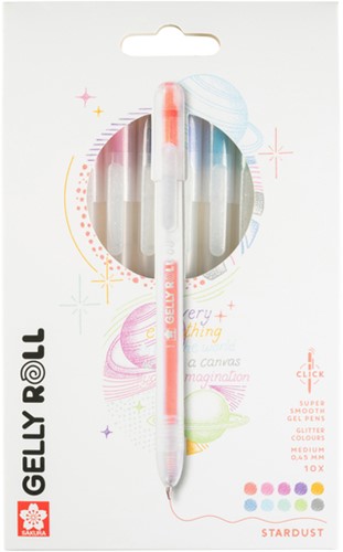 Gelschrijver Sakura Gelly Roll Stardust 08 klikfunctie assorti 10st-2