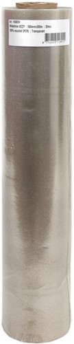 Wikkelfolie IEZZY 500mmx300m 20mu 100% recycled (PCR) transparant