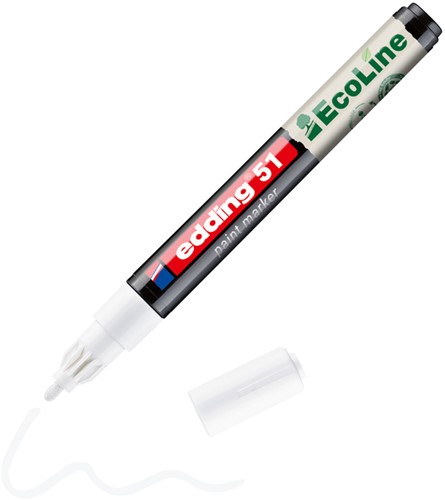 Paintmarker edding 51 EcoLine op waterbasis 1-2mm wit-2