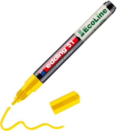 Paintmarker edding 51 EcoLine op waterbasis 1-2mm geel-2