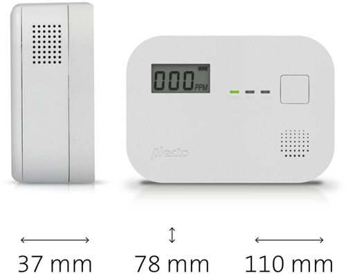 Koolmonoxidemelder Alecto 10 jaar sensor en display COA3910 wit-2