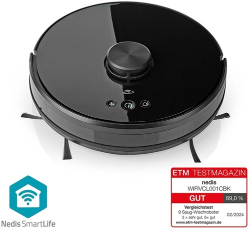 Robotstofzuiger Nedis Smartlife wifi laser 3-in-1 zwart-6