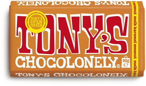 Chocolade Tony's Chocolonely melk karamel zeezout reep 90 gram-2