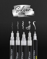 Acrylmarker Online lettering 5 breedtes zilver-3