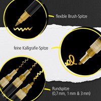 Acrylmarker Online lettering 5 breedtes goud-3