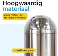 Afvalbak BRASQ Push Bin PB230+ 30 liter rvs-2