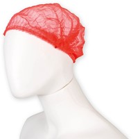 Haarnet Hynex clip non-woven rood pp 100 stuks-2