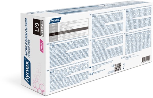 Handschoen Hynex nitril L roze 3.5gr 100 stuks-3